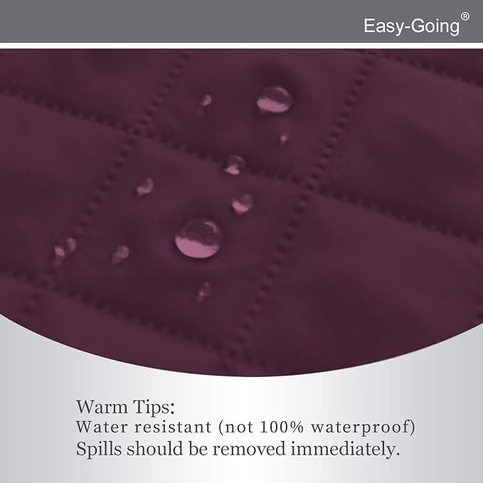 Easy-Going Reversible Couch Cover, Recliner 22 in, Wine/Beige | Machine - Image 4