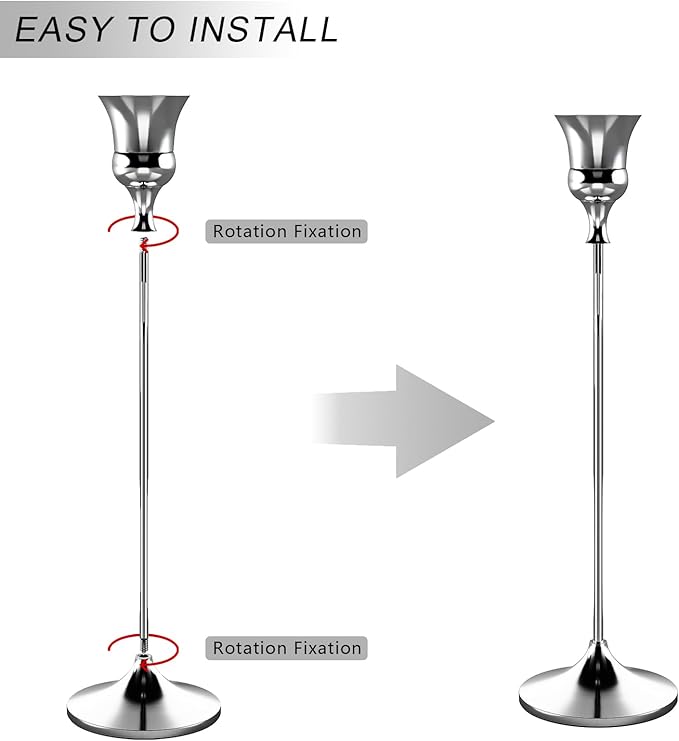 Candlestick Holders Silver, 9 Packs Taper Candle Holder for Candlesticks, Candle Sticks Holder Decor for Home Decor