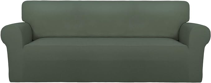PureFit Stretch Oversized Couch Covers Sofa Slipcovers Grayish Green | 1-Piece by PureFit
