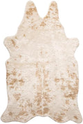 Faux Cowhide Rug Irregular Shaped, 5.2x7 ft, Washable Cow Hide by WARMHAVEN