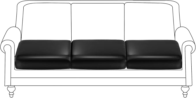 Fuloon Faux Leather Couch Cushion Slipcover, Waterproof Stretch Covers by Fuloon