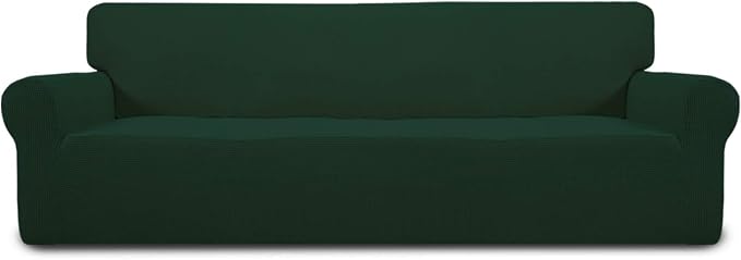 Easy-Going Stretch 4 Seater Oversized Sofa Couch Cover Dark Green | 1-Piece by Easy-Going