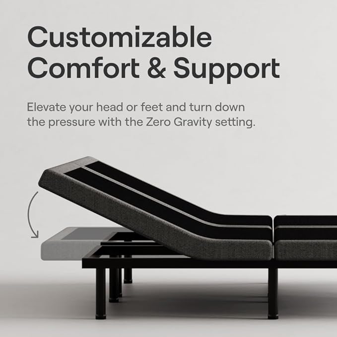 Nectar Twin XL Adjustable Base and 12” Mattress (New Version) - Head & Foot Incline - Medium Firm Memory Foam - Cooling Top Layer - 3 Massage Settings - 365-Night Mattress Trial & Forever Warranty