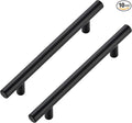 JOY DECOR 10 Pack Cabinet Handles, Black Cabinet Pulls, 5 in Hole Center Kitchen Hardware, Stainless Steel T Bar Handles for Dresser Drawers