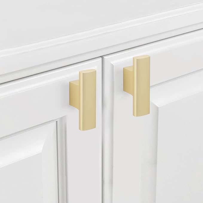 6 Pack Kitchen Cabinet Knobs Brushed Gold Cabinet Knobs Drawer Knobs Solid Kitchen Hardware