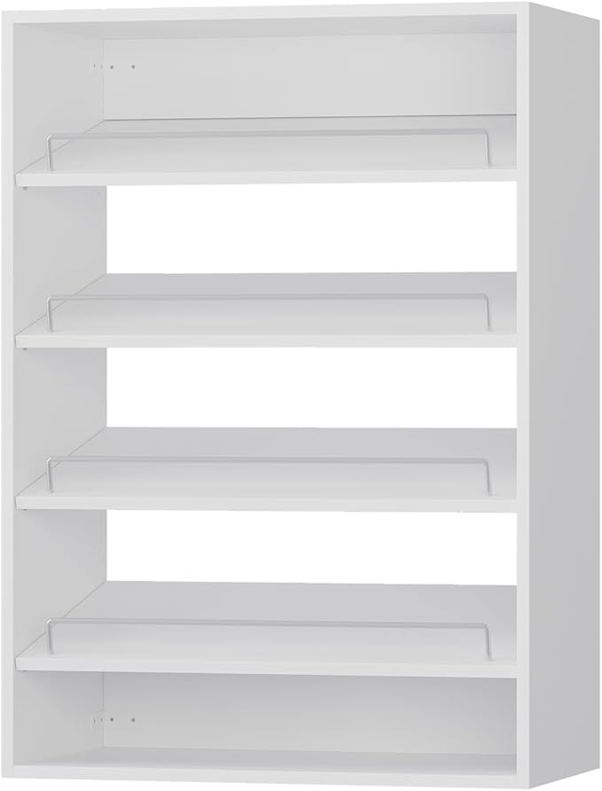 ROOMTEC 25.5" Shoe Shelf Short Tower Closet Unit, Modular Closet System with Shelf, Wardrobe Organizer for Bedroom or Walk-in Closet, Wall Mounted, Customizable Clothes Storage Unit, White