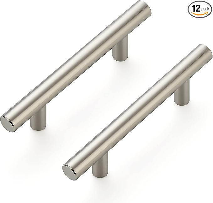 Ravinte 12 Pack 5 inch Kitchen Cabinet Handles Cabinet Pulls Brushed Nickel Stainless Steel Kitchen Drawer Pulls Cupboard Handles 3" Hole Center