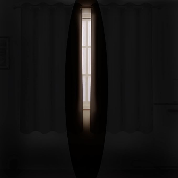 Chocolate Brown Thermal Blackout Curtains/52 x 72 Inch/Set of 2 Panels Room - Image 3