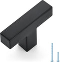 Ravinte 1 Pack Black Cabinet Pulls Single Hole Square Kitchen Cabinet Handles Matte Black Kitchen Hardware for Drawer Pulls Drawer Handles Come with Screwdriver