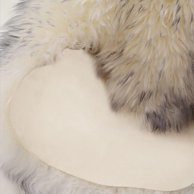 HUAHOO Premium Genuine Sheepskin Rug White Grey Real Australia Sheepskin - Image 8