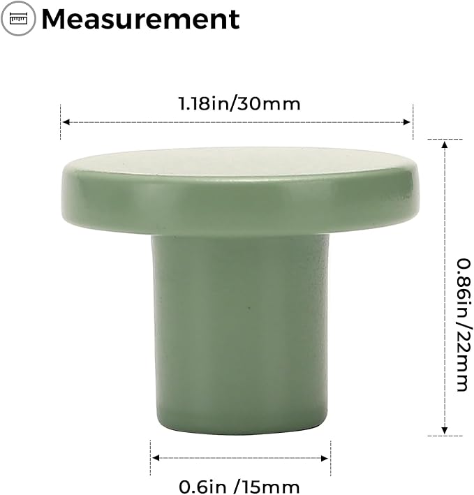 Ravinte 25 Pack Cabinet Knobs Light Green Kitchen Cabinet Knobs Round Dresser Drawer Pulls Closet Door Pulls 1-1/5 Inch