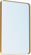 VocalStar Gold Bathroom Mirror for Wall, 24 x 36 Inch Metal Framed Rounded Rectangle Vanity Mirror Modern Farmhouse, 1/4-inch Shatterproof Glass | Ultra-Flush Hanging