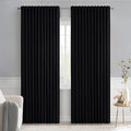 MIULEE Black Back Tab Blackout Curtains 72x84 Inch Length 2 Panels Set | Rod by MIULEE