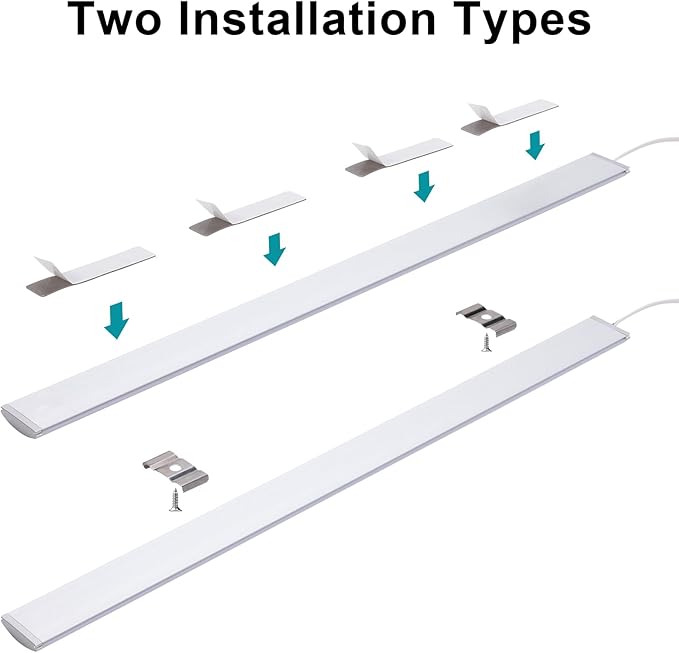 Under Cabinet Lighting Natural White 4000K, Dimmable Under Cabinet Lights with Touch Switch, LED Under Counter Lighting for Desk