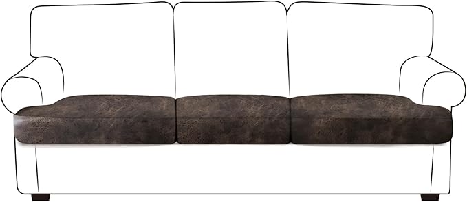ANARACHON Leather Look Couch Cushion Covers Sofa Seat Slipcovers Sets Couches by ANARACHON