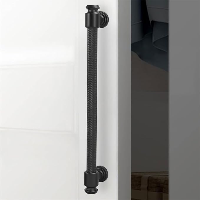 6 Pack Black Matte 10 inch Cabinet Handles and Pulls - Drawer Pulls for Kitchen and Dresser