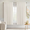 MIULEE Ivory Back Tab Blackout Curtains 52x63 Inches Long 2 Panels Set | Rod by MIULEE