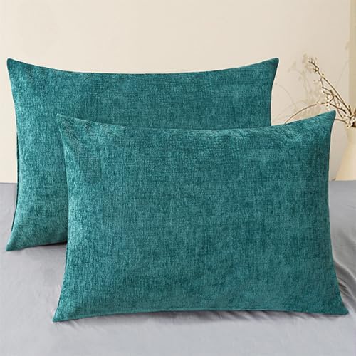 CaliTime Decorative Standard Throw Pillow Covers 26 X 20 Inches Teal | Pack of 2 by CaliTime