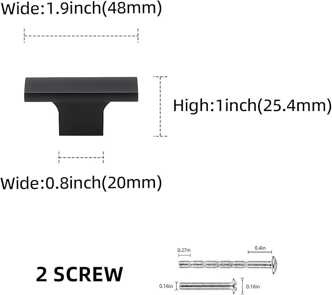10 Pack Kitchen Cabinet Knobs Matte Black Cabinet Knobs Black Drawer Knobs Solid Kitchen Hardware