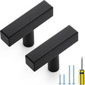 Ravinte Black Cabinet Handles 25 Pack Matte Black Square Cabinet Pulls Kitchen Hardware 2 inch Overall Length Kitchen Drawer Pulls