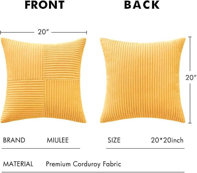 MIULEE Yellow Decorative Throw Pillow Covers - Image 6