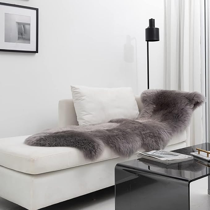 HUAHOO Premium Genuine Sheepskin Rug Real Australia Sheepskin Natural Lambskin - Image 5