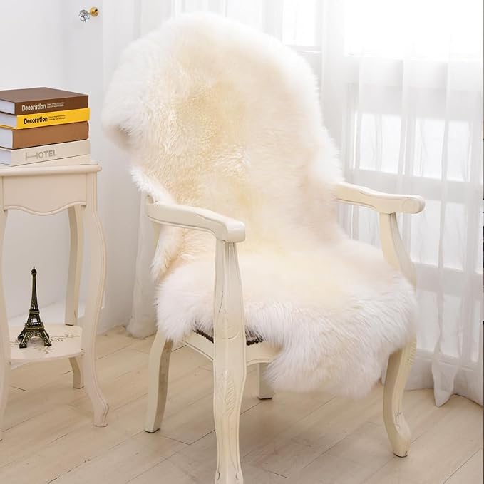LLB Genuine Sheepskin Area Rug Wool Rug Fur Carpet Fluffy Shaggy Fur Rug - Image 3
