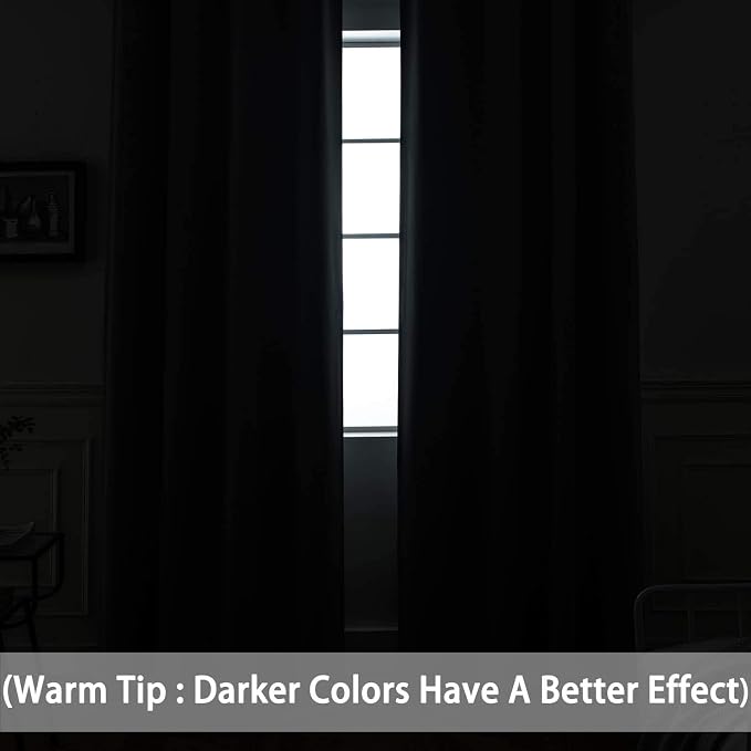 Yakamok Grey Room Darkening Curtains 96 inch Gray Sliding Door Drapes | 1 - Image 3
