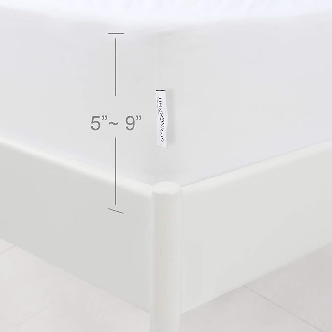 Box Spring Cover Full Size with Smooth and Elastic Woven Material, Alternates for Bed Skirt, Wrinkle & Fading Resistant, Washable, Dustproof, White, 2 Pack
