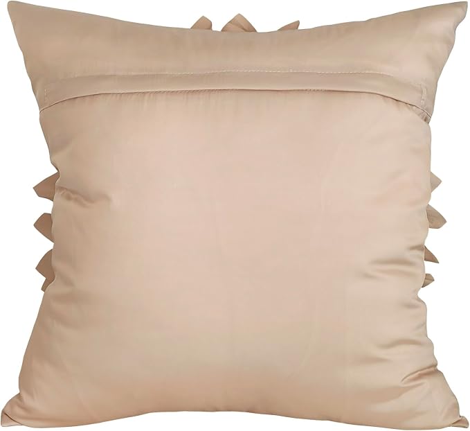 Beige Taupe Accent Flower Decorative Throw Pillow Covers - Image 8
