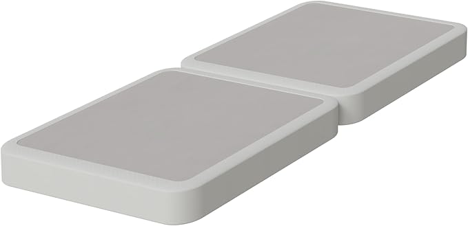 Nutan Inch Sturdy Box Spring for Mattress Support-Durable and Fully Assembled, Natural Wood Twin, White, 4" Foundation