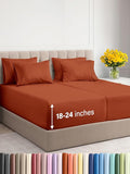 Extra Deep Split King Sheet Set - 7 Piece Breathable & Cooling Sheets - Hotel Luxury Bed Sheets Set - Easy Fit - Soft, Wrinkle Free & Comfy Sheets Set - Terracotta Sheet Set with Extra Deep Pockets