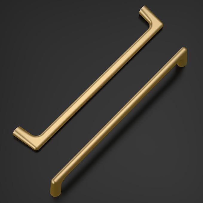 Amerdeco 10 Pack Champagne Bronze Cabinet Pulls 10 Inch(256MM) Hole Centers Kitchen Cabinet Handles Hardware Kitchen Handles for Cabinets Cupboard Handles Drawer Pulls ZH0041