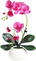 LESING Artificial Potted Orchid Flower for Table Centerpieces,Real Touch Fake Orchid Flowers in Vase for Home Decoration(Style 5,Purple)
