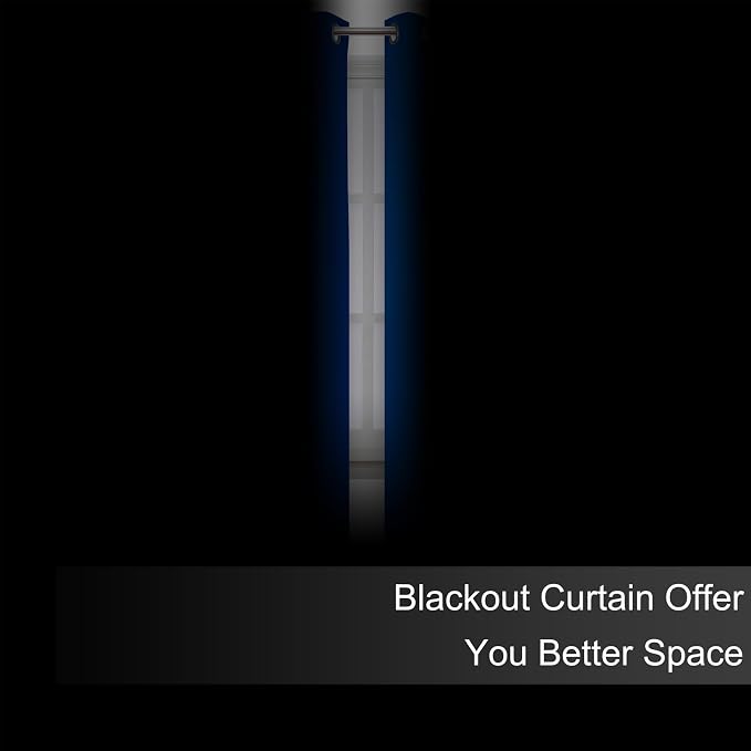 Blackout Curtains 66 x 72 Inch Long Royal Blue Curtains Set of 2 Panels Room - Image 3