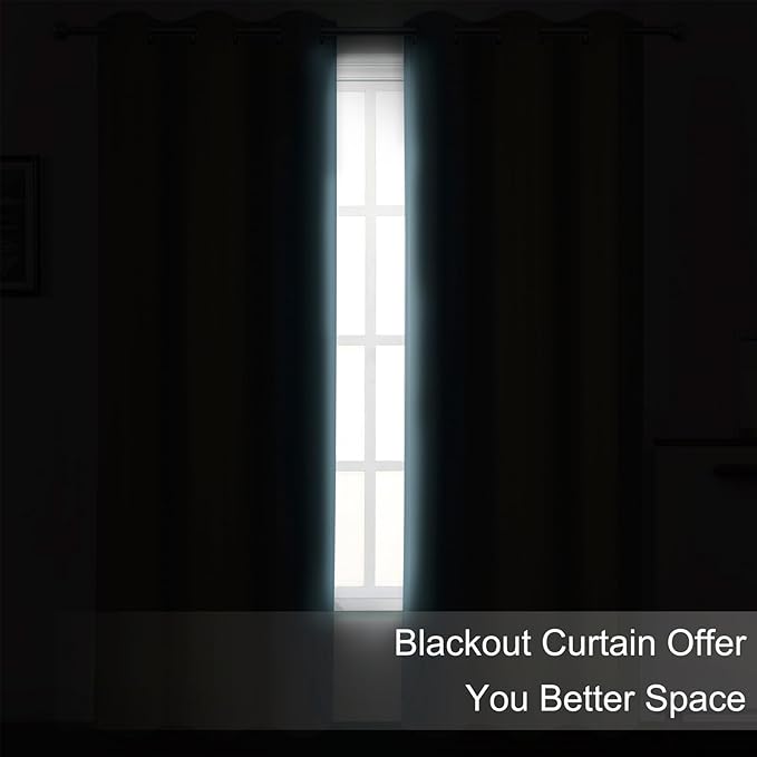 Stone Blue Thermal Blackout Curtains/52 x 72 Inch/Set of 2 Panels Room - Image 3
