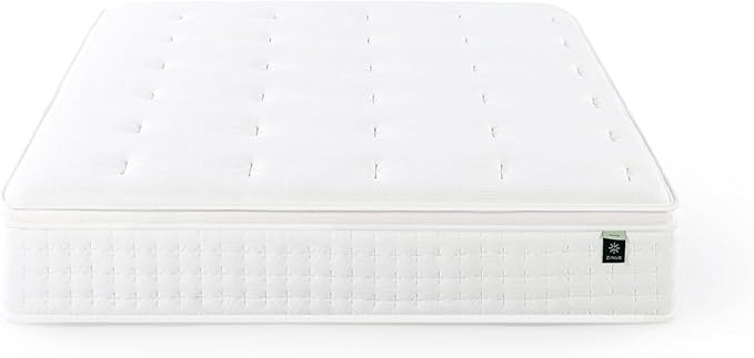 ZINUS 13 Inch Euro Top Pocket Spring Hybrid Mattress, King, Pressure Relief, Pocket Innersprings for Motion Isolation, Mattress in A Box