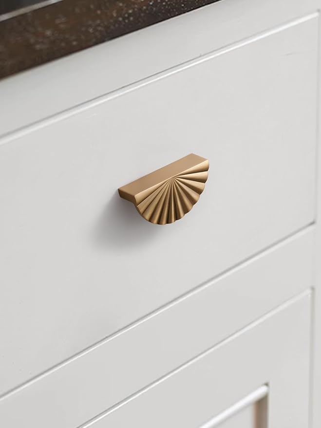 5 Pack Champagne Bronze Cabinet Pulls 2.5" Hole Center Cup Flat Drawer Pulls Kitchen Cupboard Bathroom Dresser Cabinet Hardware Handles Zinc Alloy