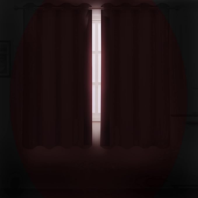 Red Blackout Curtains/52 x 63 Inch/Set of 2 Panels Room Darkening Curtains - Image 3