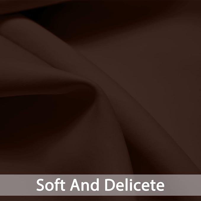 Yakamok Room Darkening Curtains 52x96 inch Long Chocolate Brown-Bedroom | 2 - Image 2