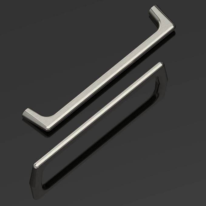 Amerdeco 10 Pack Brushed Satin Nickel Cabinet Pulls 7.5 Inch(192MM) Hole Centers Kitchen Cabinet Handles Hardware Kitchen Handles for Cabinets Cupboard Handles Drawer Pulls ZH0041