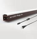 Under Cabinet Lighting Plug in, 24 Inch 1 Pc, Linkable AC120V 3CCT 3000K/4000K/5000K Ultra Slim, LED Under Cabinet Lights for Counter Light, Kitchen, Shelf, Sink, Workshop, Desk, Bronze