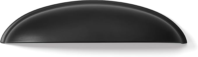 khtumeware 10 Pack 3-3/4" Drawer Pulls Matte Black Cabinet Cup Pulls Kitchen Hardware Cabinet Handles Drawer Handles Knobs 3-3/4 inch Hole Center