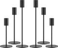 zeochyni Matte Black Candle Holder Set of 6, Elegant Candlestick Holders for Wedding Centerpieces Dining Tables Parties Home Decor Events, Taper Candle Holders Fit 3/4 Inch Candles