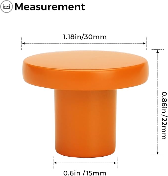 Ravinte 10 Pack Cabinet Knobs Orange Kitchen Cabinet Knobs Round Dresser Drawer Pulls Closet Door Pulls 1-1/5 Inch
