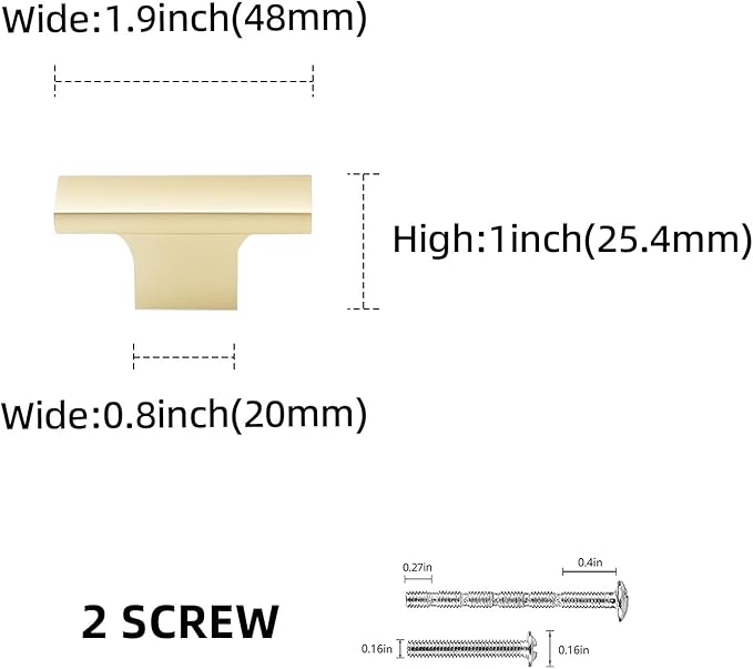 6 Pack Kitchen Cabinet Knobs Brushed Gold Cabinet Knobs Drawer Knobs Solid Kitchen Hardware