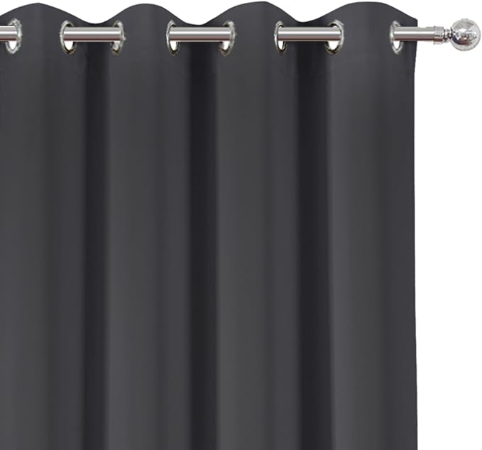 Blackout Curtains 52 x 108 inch/Dark Grey Curtains Set of 2 Panels/Thermal - Image 6