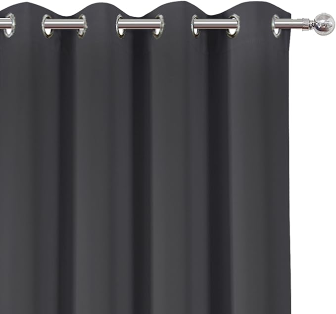 Dark Grey Blackout Curtains 52 x 63 Inch Length/Set of 2 Curtain Panels/Thermal - Image 6