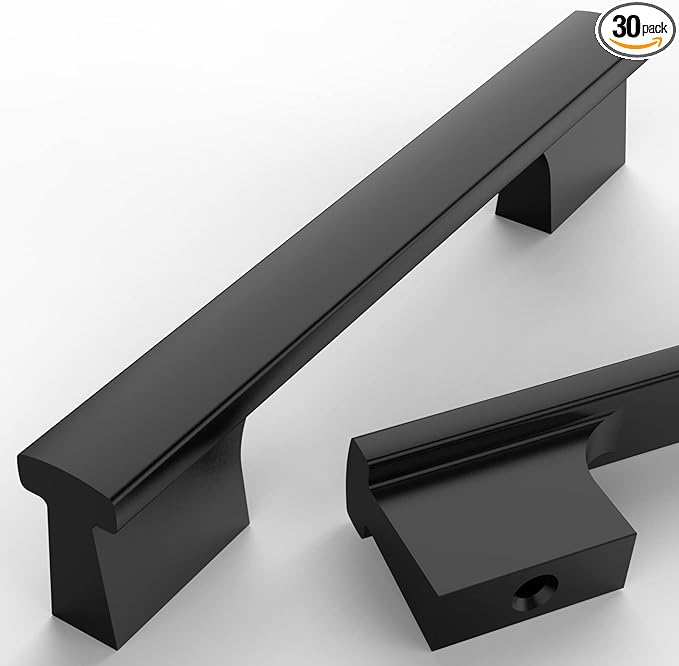 Asidrama 30 Pack 3.75 Inch(96mm) Matte Black Kitchen Cabinet Handles, Cabinet Pulls Kitchen Cabinet Hardware for Cupboard Drawer Pulls