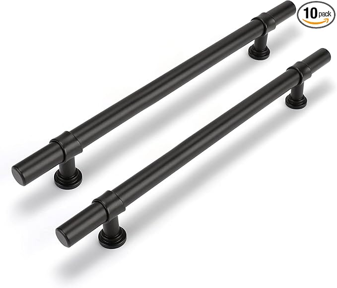 goldenwarm 10 Pack Black Cabinet Pulls 6-1/4 Inch Black Cabinet Handles Dresser Drawer Handles Kitchen Dawer Pulls and Knobs Modern Kitchen Hardware